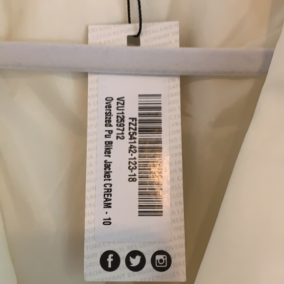 Off white boohoo leather jacket - Picture 5 of 5